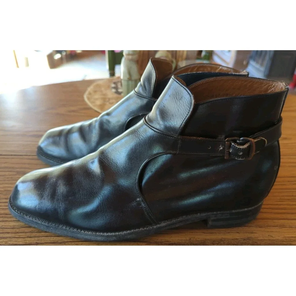 Vintage CHURCH'S CHEANEY Black Monk Strap Boots US Size 9 Made in England